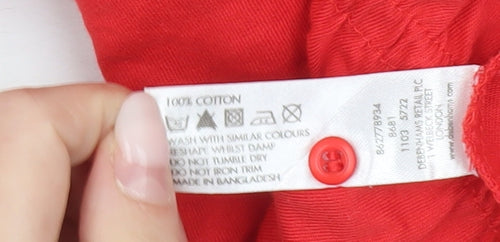 Red Herring Women’s Red Cotton Tunic Blouse Size 10 Scoop Neck