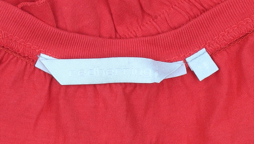 Red Herring Women’s Red Cotton Tunic Blouse Size 10 Scoop Neck