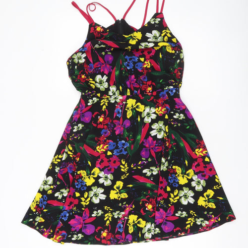 Definitions Womens Multicoloured Floral A-Line Dress Size 8