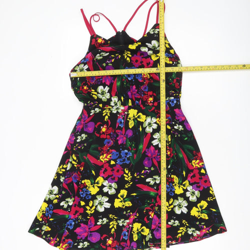 Definitions Womens Multicoloured Floral A-Line Dress Size 8