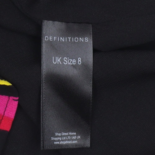 Definitions Womens Multicoloured Floral A-Line Dress Size 8