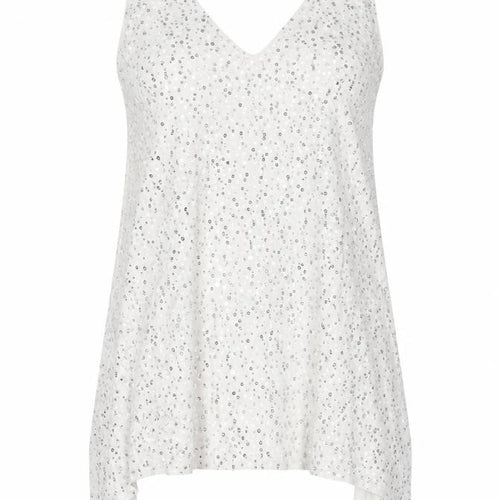 Isabella Oliver Women White Sequin Maternity Camisole Tank Top M