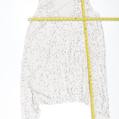 Isabella Oliver Women White Sequin Maternity Camisole Tank Top M