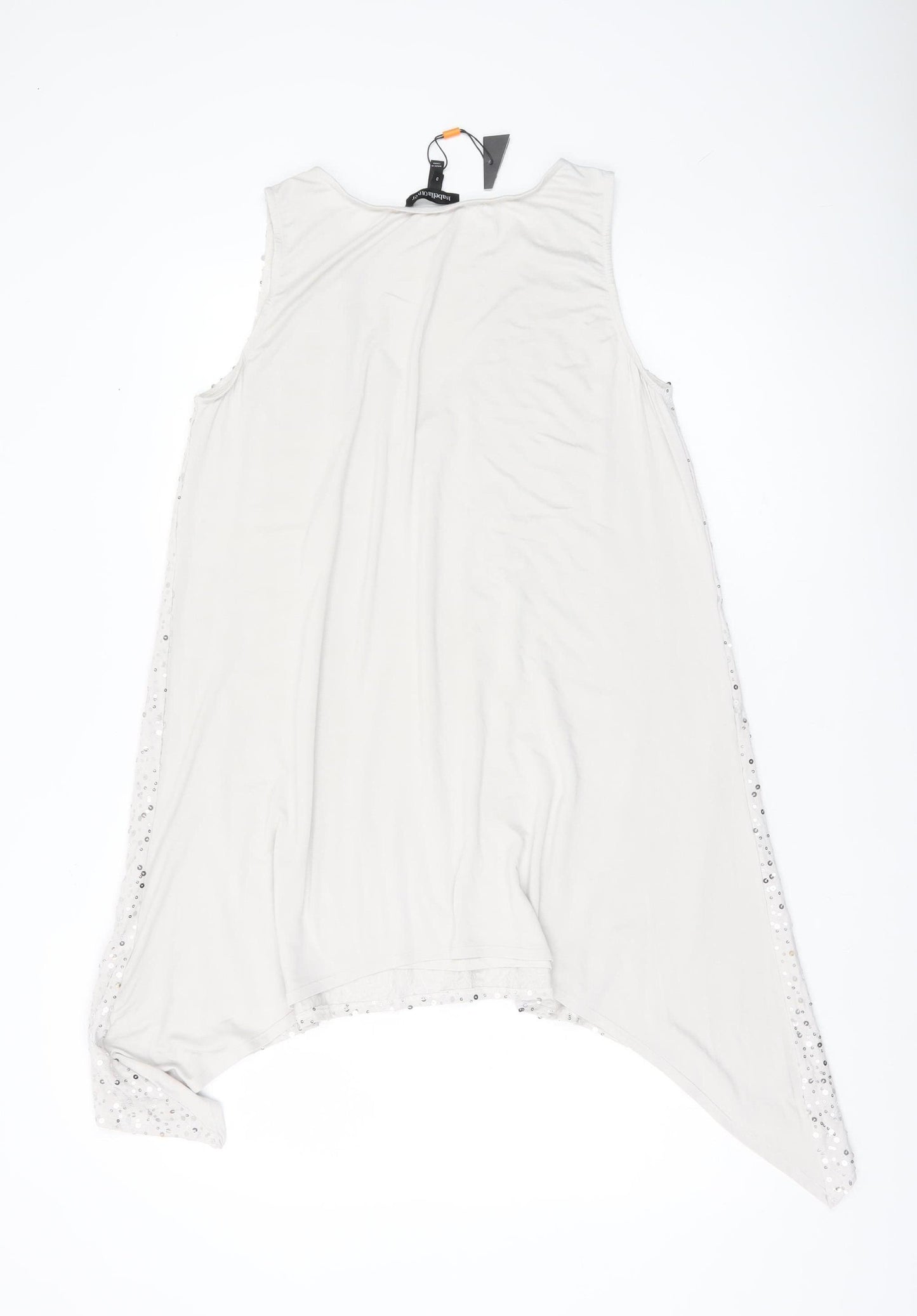 Isabella Oliver Women White Sequin Maternity Camisole Tank Top M