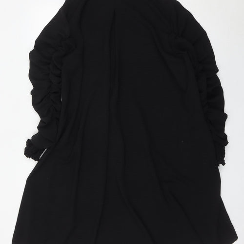 Blue Vanilla Women’s Black Shirt Dress M Puff Sleeve Collared