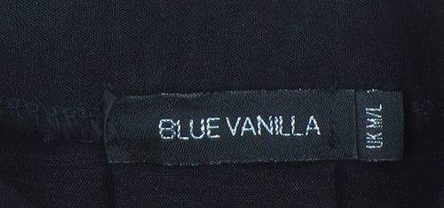 Blue Vanilla Women’s Black Shirt Dress M Puff Sleeve Collared