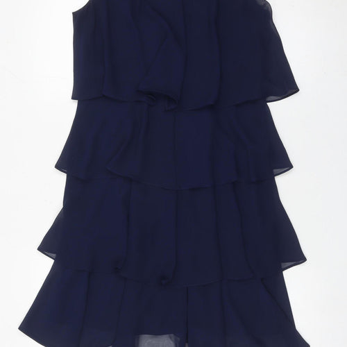 Gina Bacconi Women’s Blue Size 12 Beaded Chiffon Shift Dress