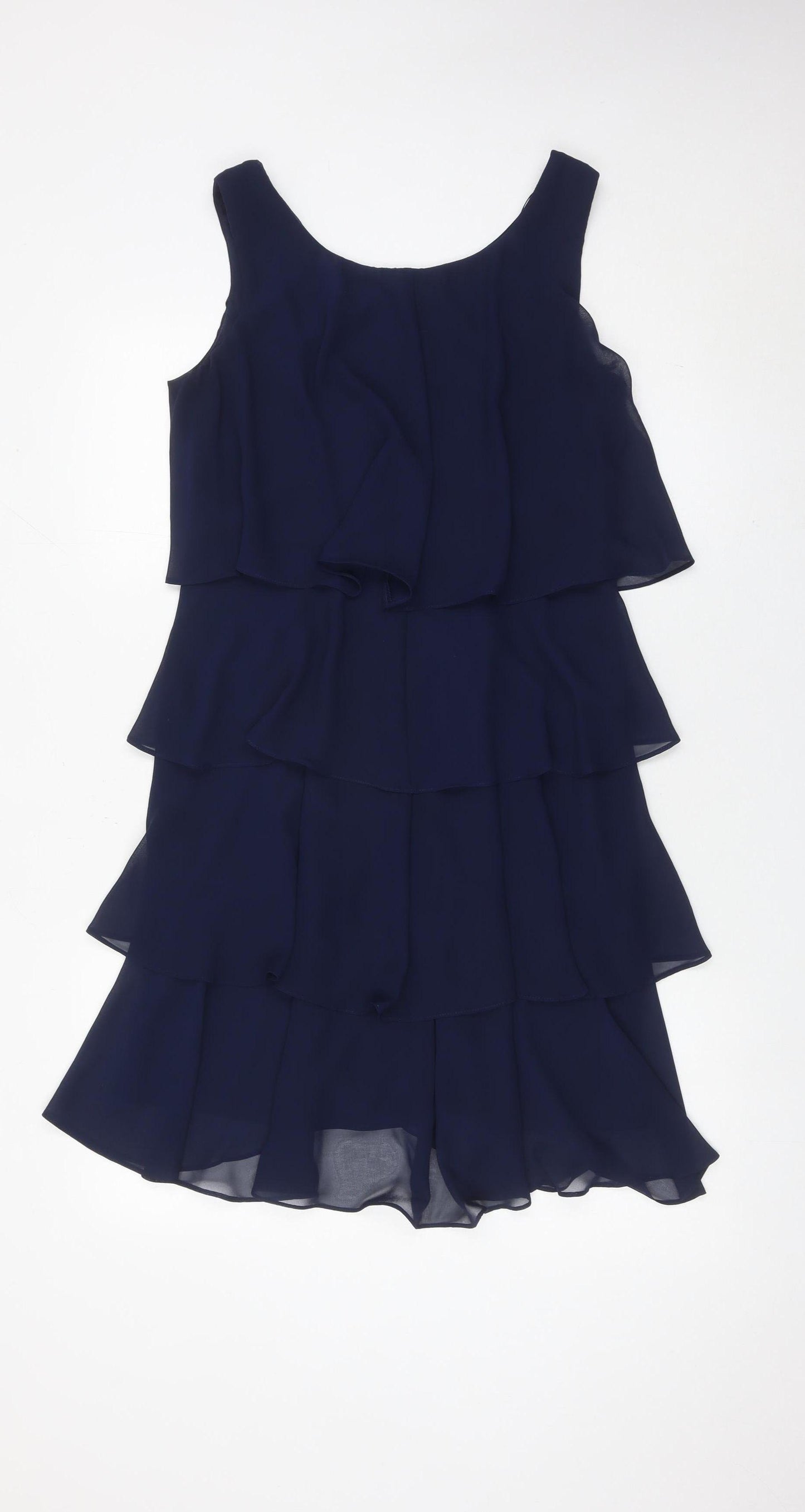 Gina Bacconi Women’s Blue Size 12 Beaded Chiffon Shift Dress