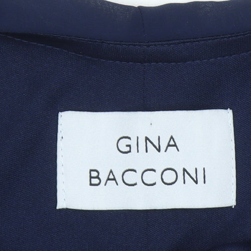 Gina Bacconi Women’s Blue Size 12 Beaded Chiffon Shift Dress