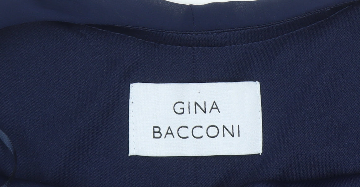 Gina Bacconi Women’s Blue Size 12 Beaded Chiffon Shift Dress