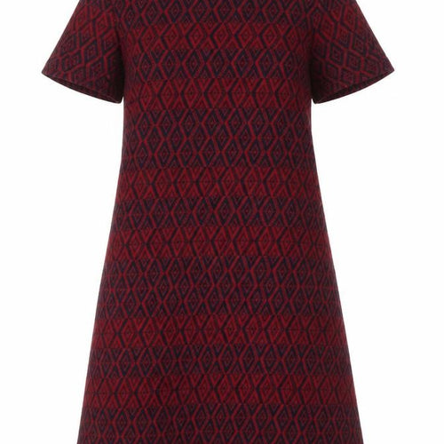 Marks and Spencer Women Red Geometric Cotton Shift Dress UK 6