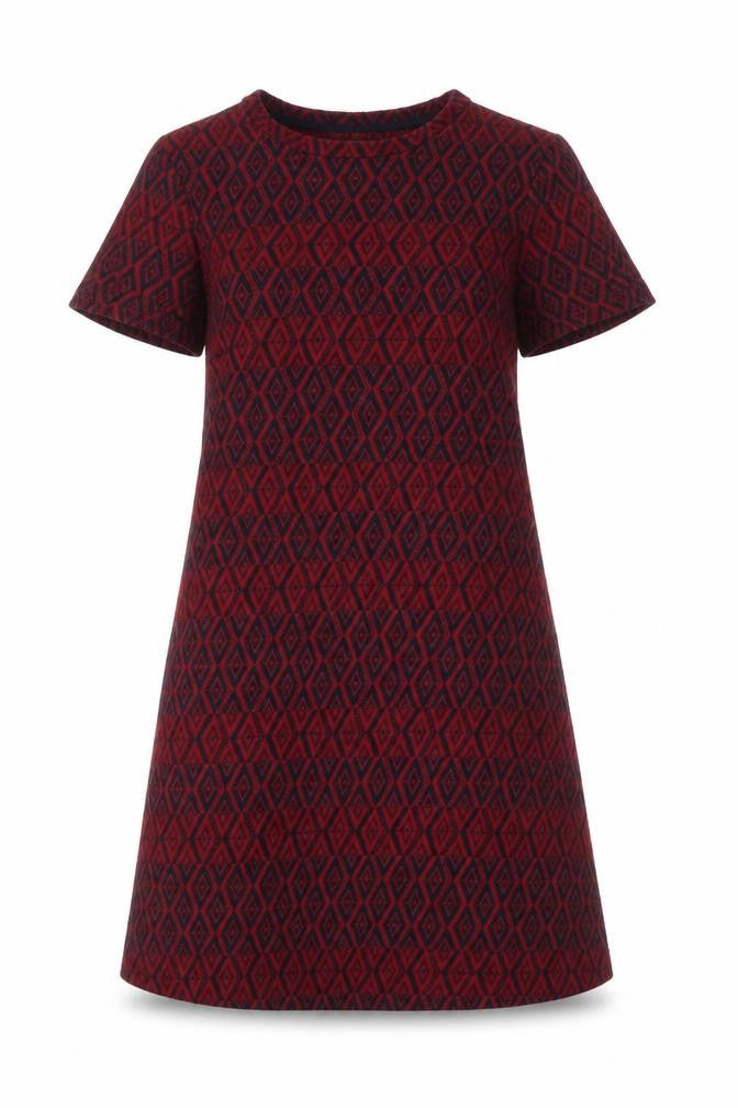 Marks and Spencer Women Red Geometric Cotton Shift Dress UK 6