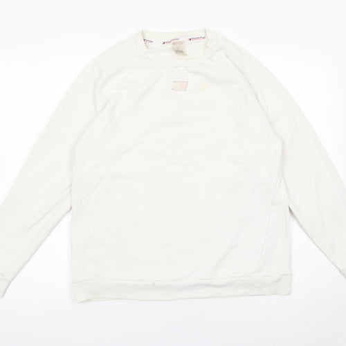 Tommy Sport Mens White M Pullover Sweatshirt Crew Neck Logo