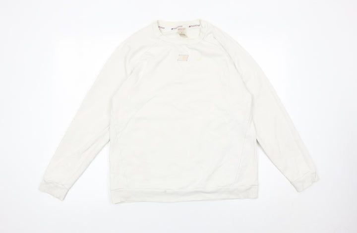 Tommy Sport Mens White M Pullover Sweatshirt Crew Neck Logo