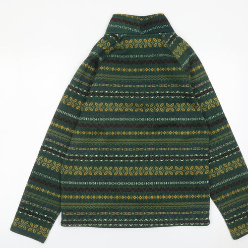 Cotton Traders Men’s Green Fair Isle Fleece 1/2 Zip Sweatshirt Size S