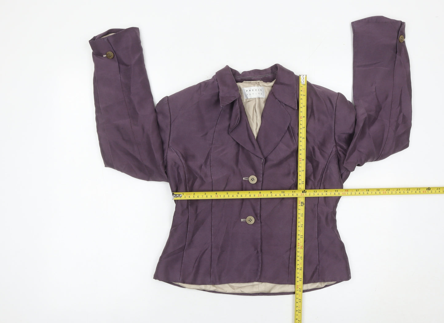 Precis Petite Women's Purple Silk Suit Jacket Size 10 Regular