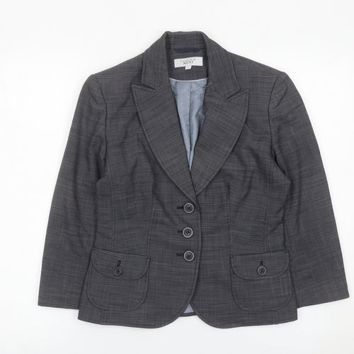 Next Women Grey Size 8 Tailored Blazer Jacket Single Breasted Workwear