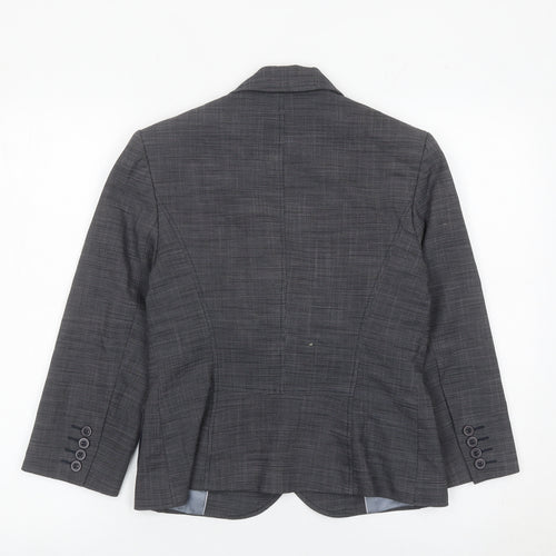 Next Women Grey Size 8 Tailored Blazer Jacket Single Breasted Workwear