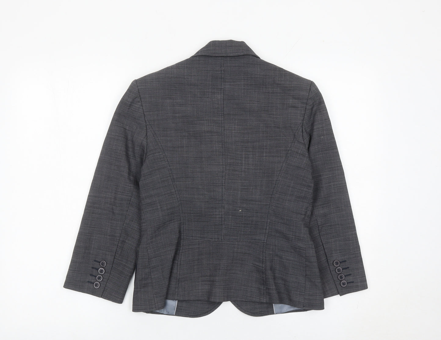 Next Women Grey Size 8 Tailored Blazer Jacket Single Breasted Workwear