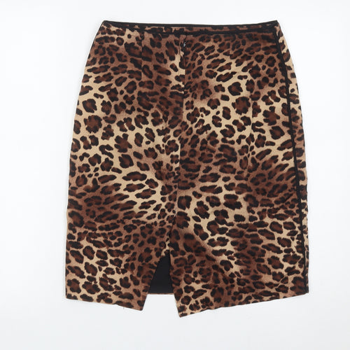 Le Chateau Womens Brown Leopard Print Pencil Skirt Size 6