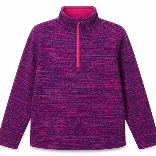 Decathlon Girls Purple Fleece Sweatshirt 14 Years 1/2 Zip Pullover