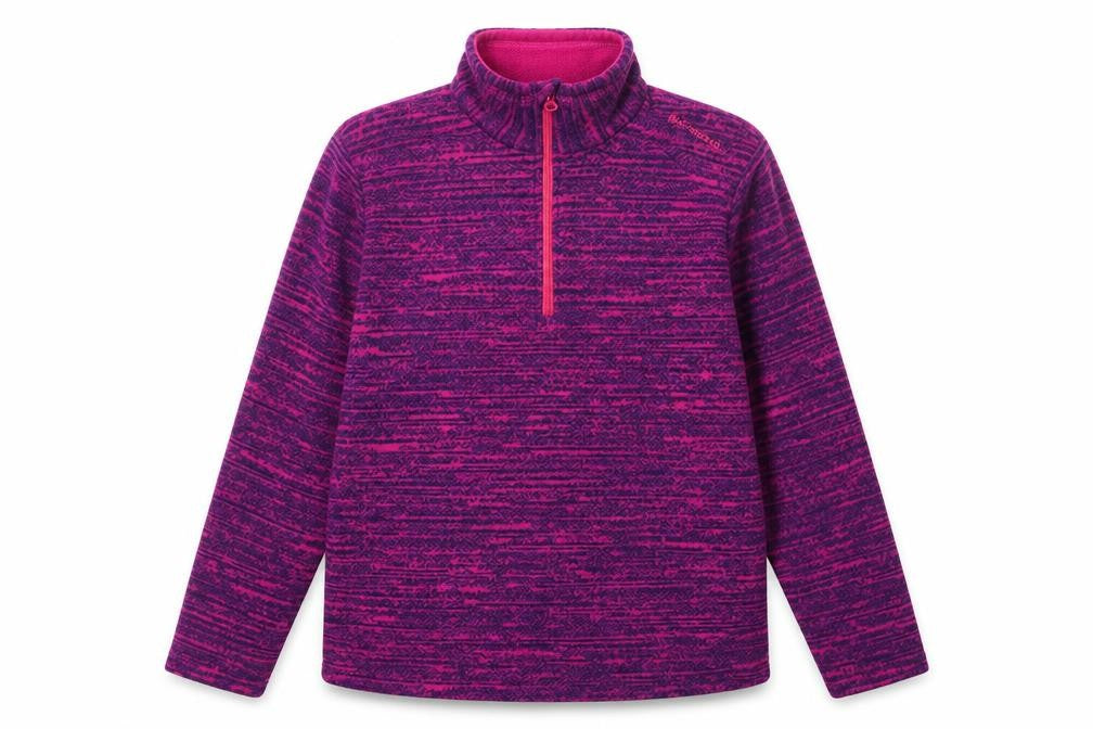 Decathlon Girls Purple Fleece Sweatshirt 14 Years 1/2 Zip Pullover