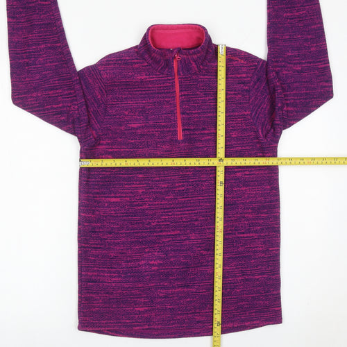 Decathlon Girls Purple Fleece Sweatshirt 14 Years 1/2 Zip Pullover