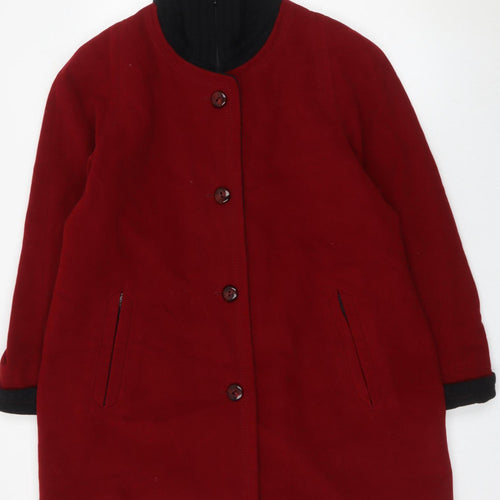 Kohler & Krenzer Women’s Red Wool Cashmere Blend Mid-Length Coat Size 12