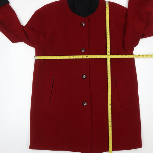 Kohler & Krenzer Women’s Red Wool Cashmere Blend Mid-Length Coat Size 12