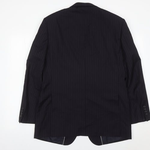 Marks and Spencer Men’s Navy Pinstripe Wool Blazer Jacket 40 M Regular Fit