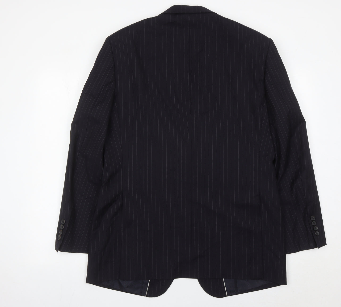 Marks and Spencer Men’s Navy Pinstripe Wool Blazer Jacket 40 M Regular Fit