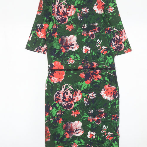 Topshop Women’s Multicoloured Floral Bodycon Dress UK 10