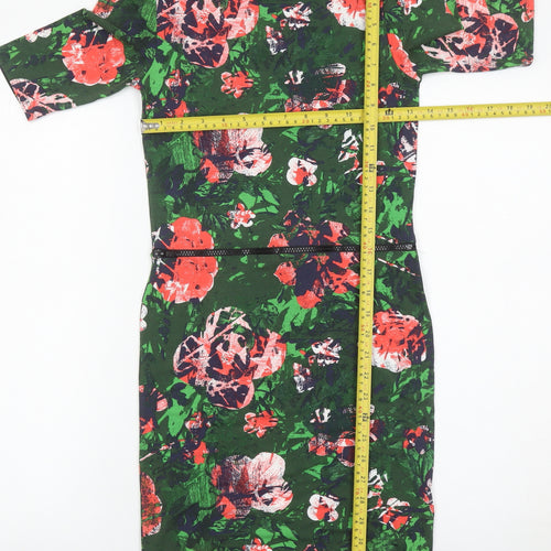 Topshop Women’s Multicoloured Floral Bodycon Dress UK 10