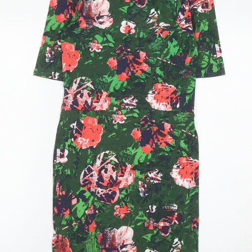 Topshop Women’s Multicoloured Floral Bodycon Dress UK 10