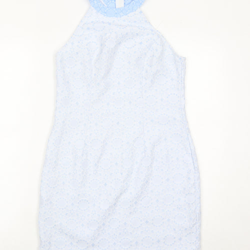 Missguided Women’s Blue Lace Halter Sheath Dress Size 10