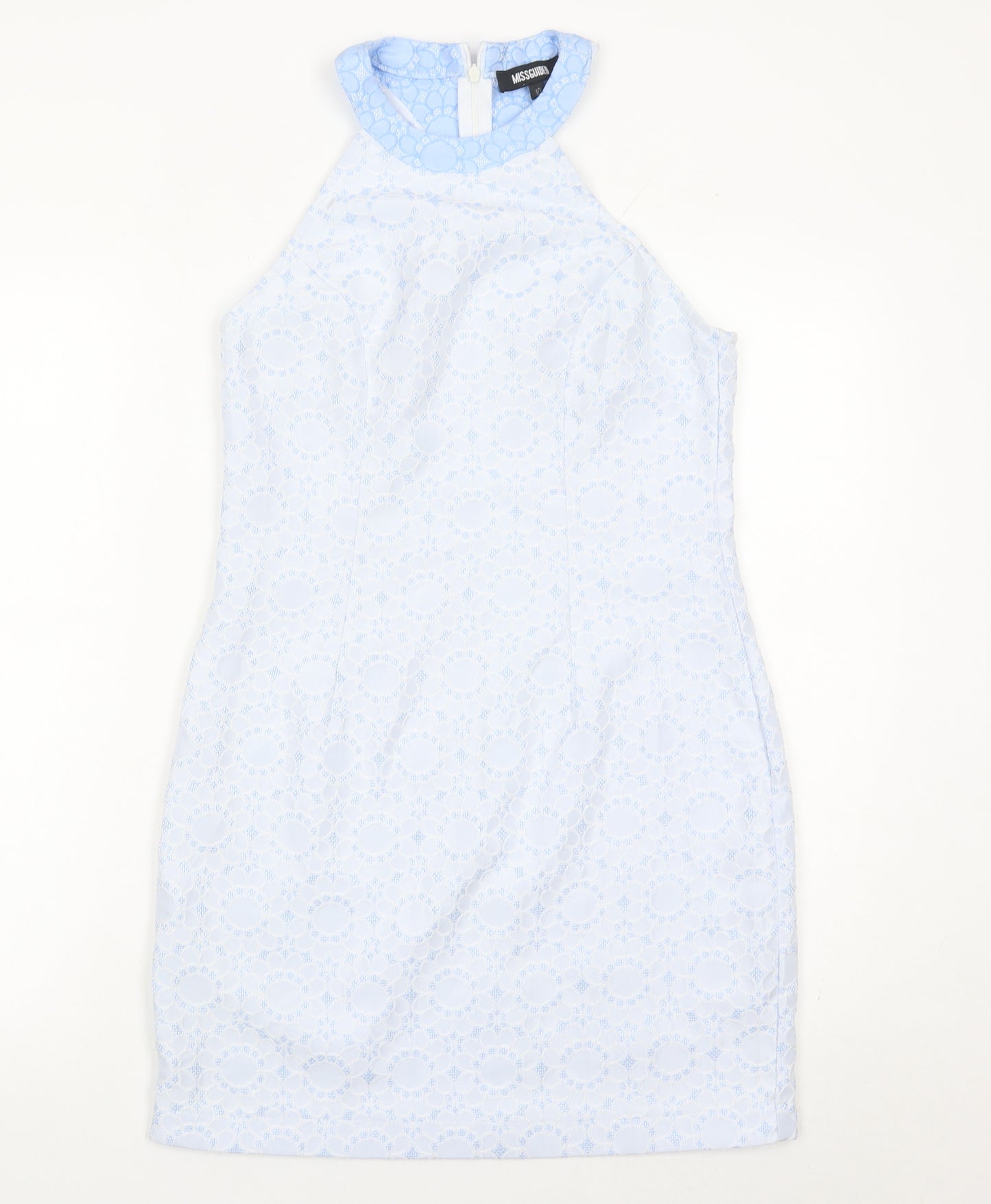 Missguided Women’s Blue Lace Halter Sheath Dress Size 10