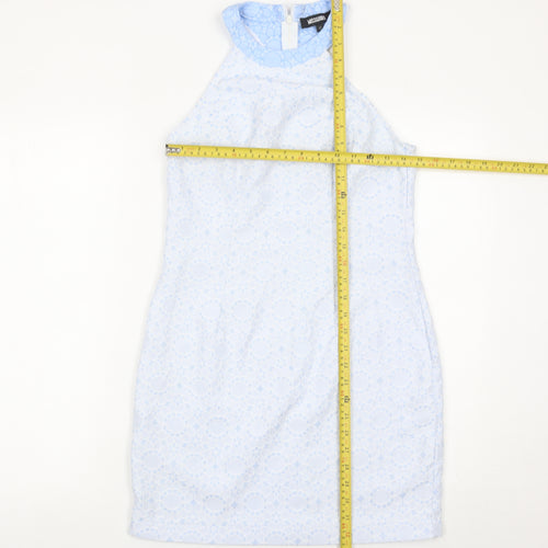 Missguided Women’s Blue Lace Halter Sheath Dress Size 10