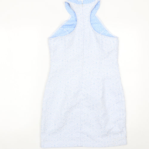 Missguided Women’s Blue Lace Halter Sheath Dress Size 10