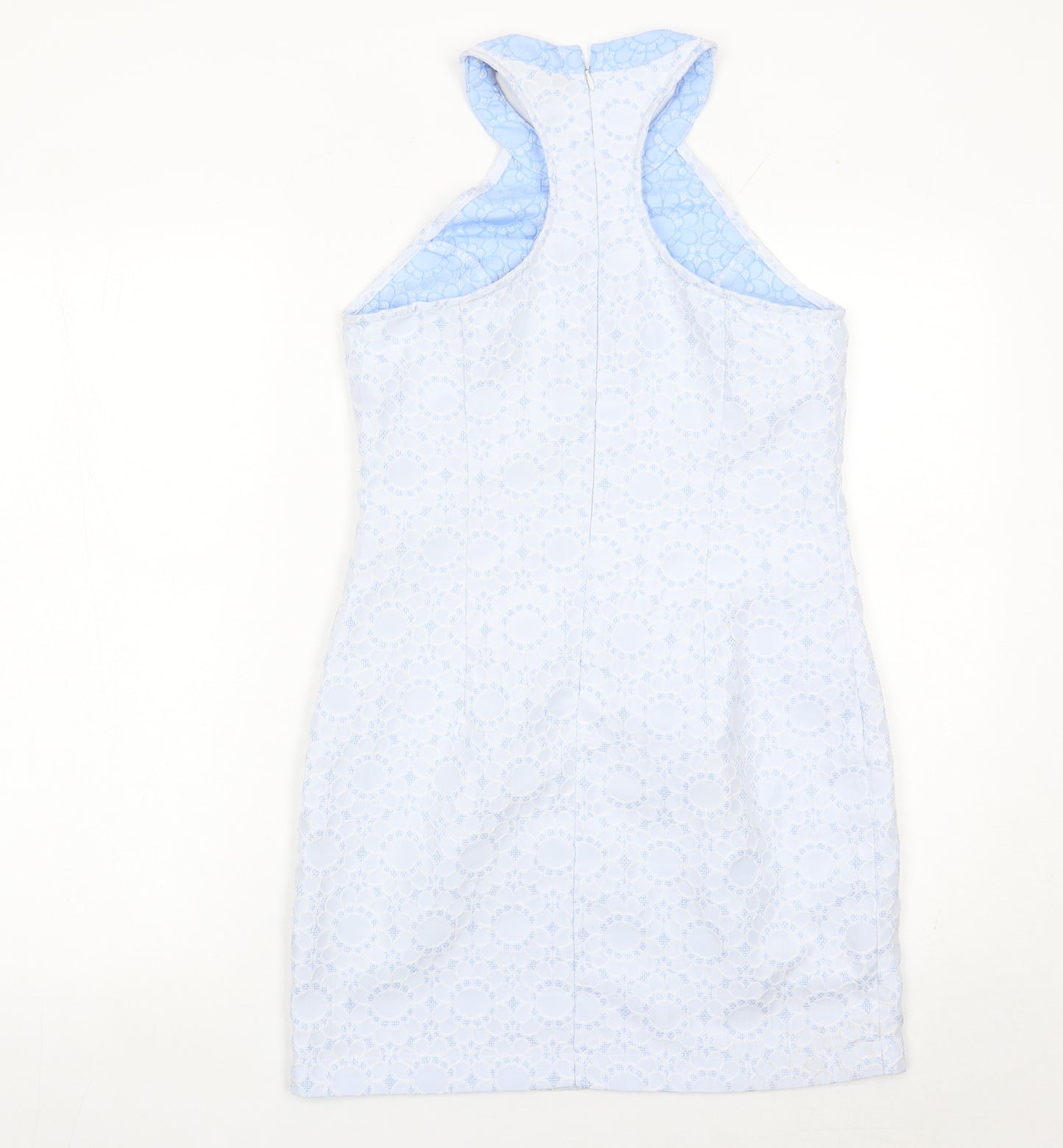 Missguided Women’s Blue Lace Halter Sheath Dress Size 10