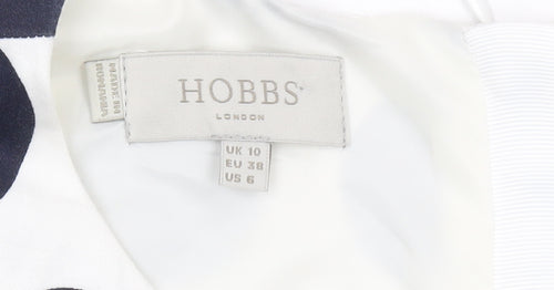 Hobbs Women White Polka Dot Sheath Dress Size 10 Sleeveless