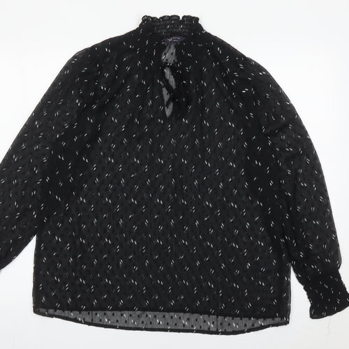 Marks and Spencer Womens Black Sheer Chiffon Blouse Size 12