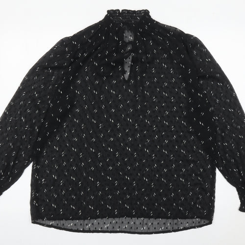 Marks and Spencer Womens Black Sheer Chiffon Blouse Size 12