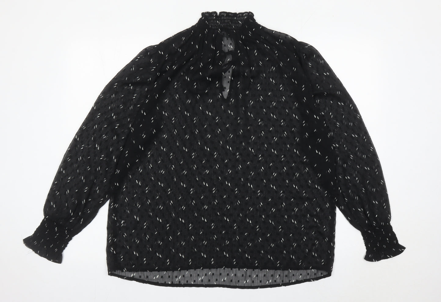 Marks and Spencer Womens Black Sheer Chiffon Blouse Size 12
