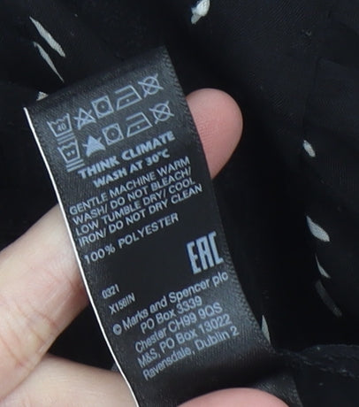 Marks and Spencer Womens Black Sheer Chiffon Blouse Size 12