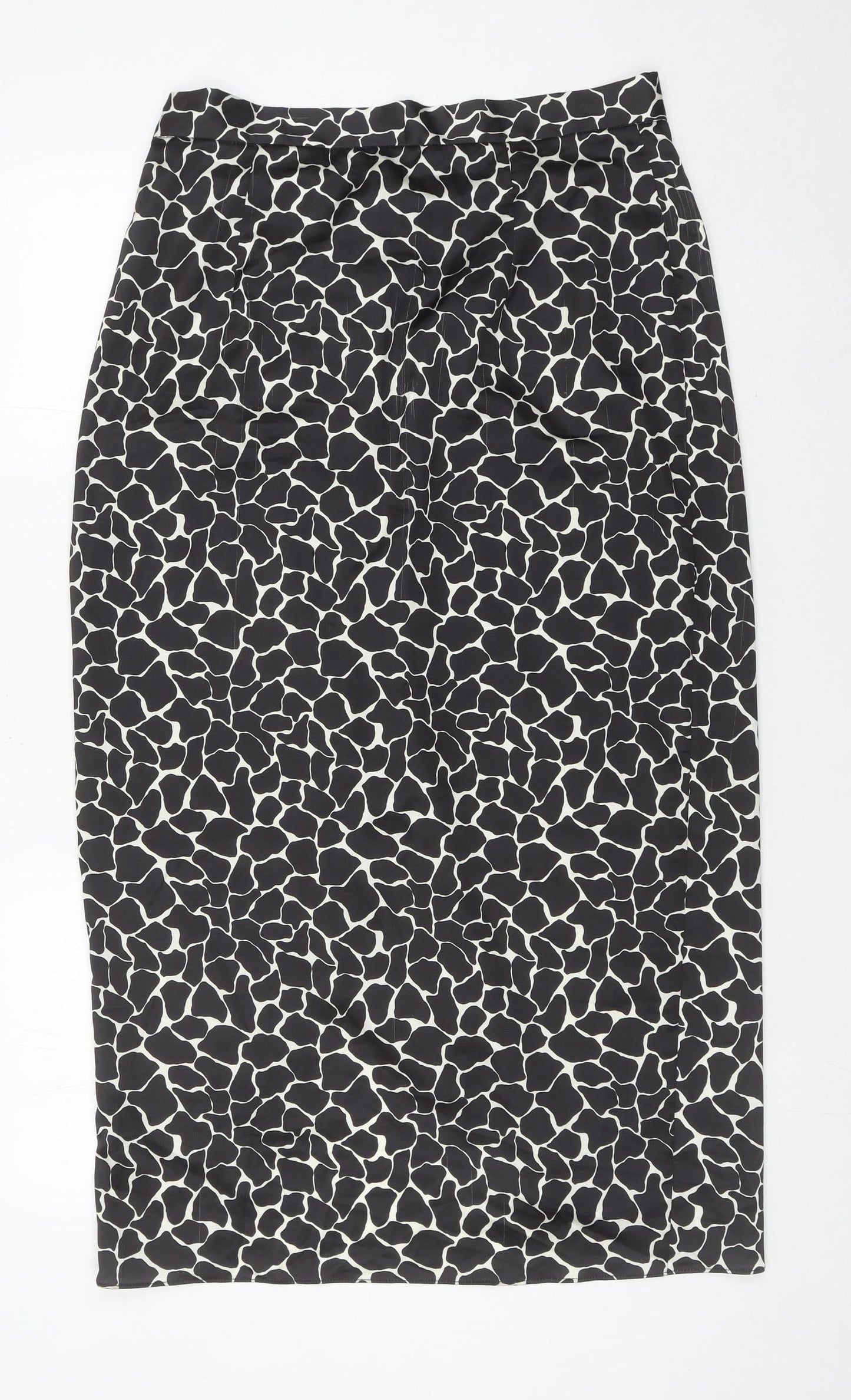 River Island Womens Black Animal Print Wrap Midi Skirt Size 14