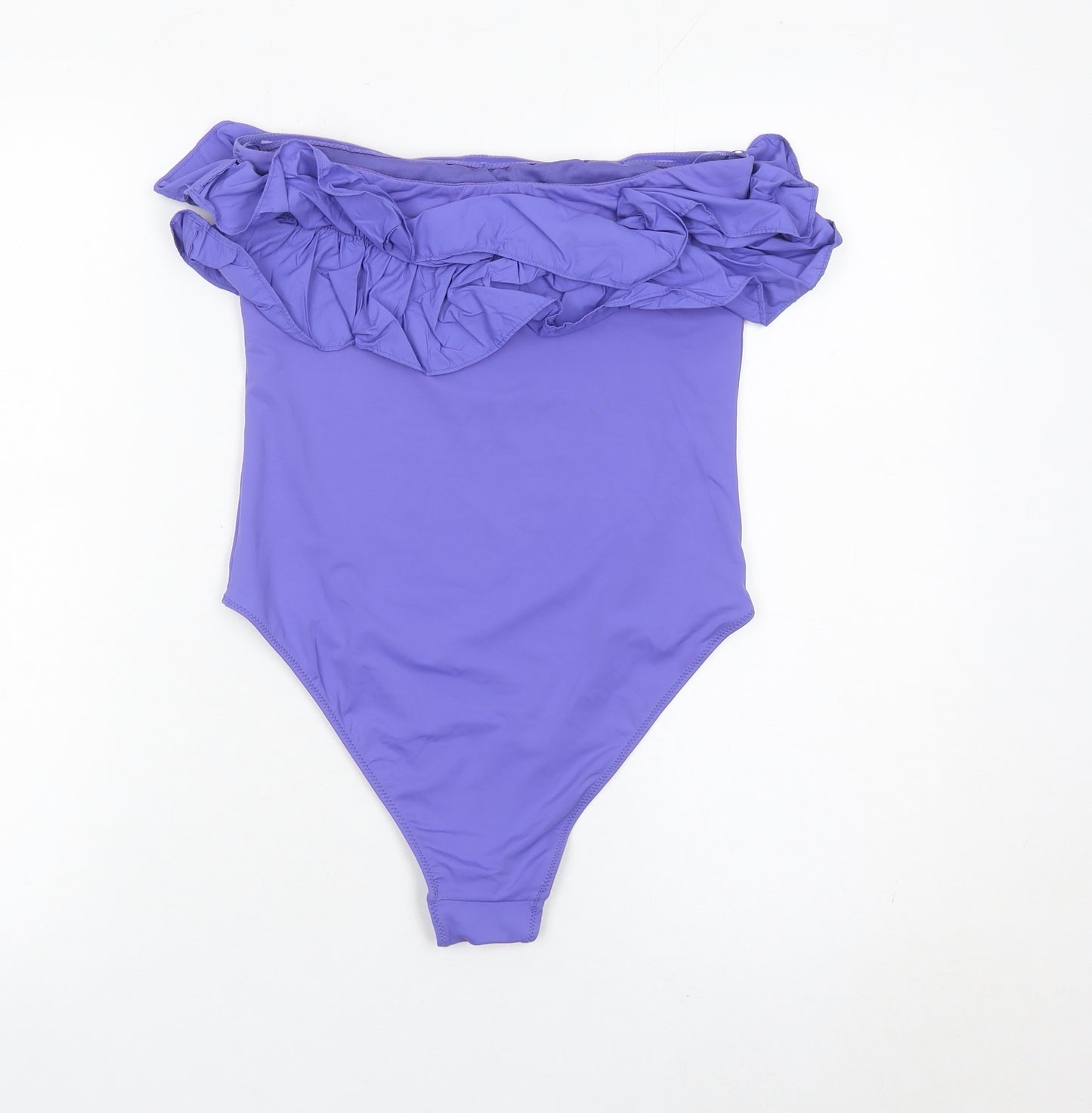 Zara Women’s Purple Strapless Ruffle One Piece Swimsuit Size S