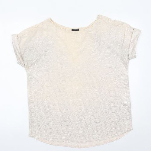River Island Women’s Beige Size 12 Short Sleeve Basic T-Shirt