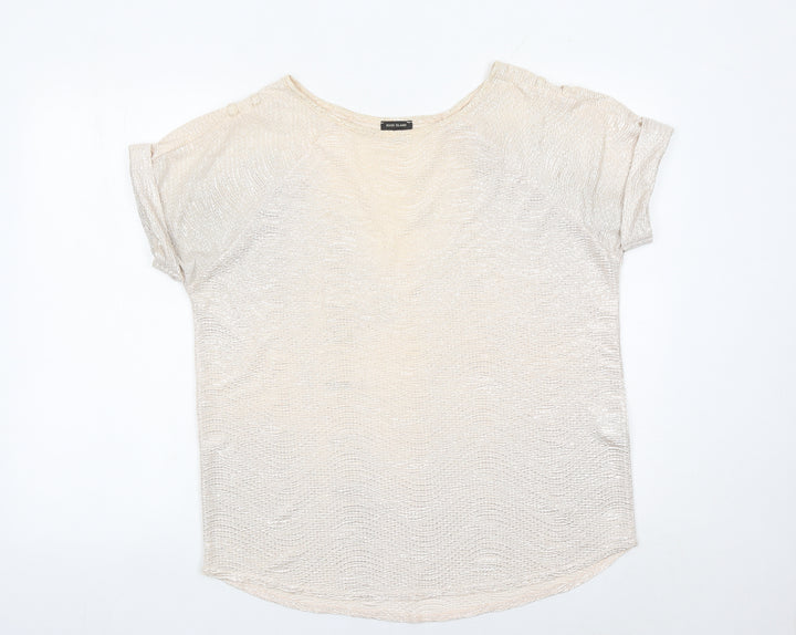 River Island Women’s Beige Size 12 Short Sleeve Basic T-Shirt