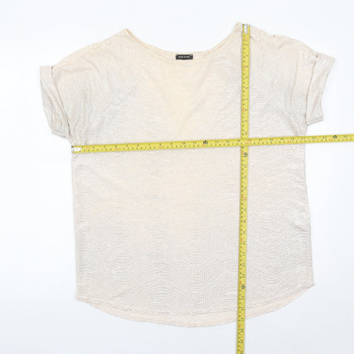 River Island Women’s Beige Size 12 Short Sleeve Basic T-Shirt