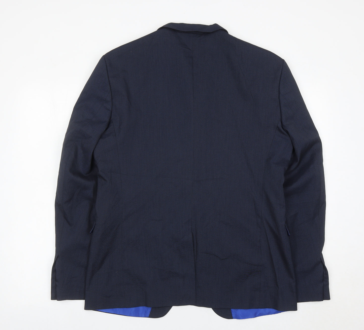Zara Man Mens Blue Slim Fit Blazer Jacket Size 44 Two Button